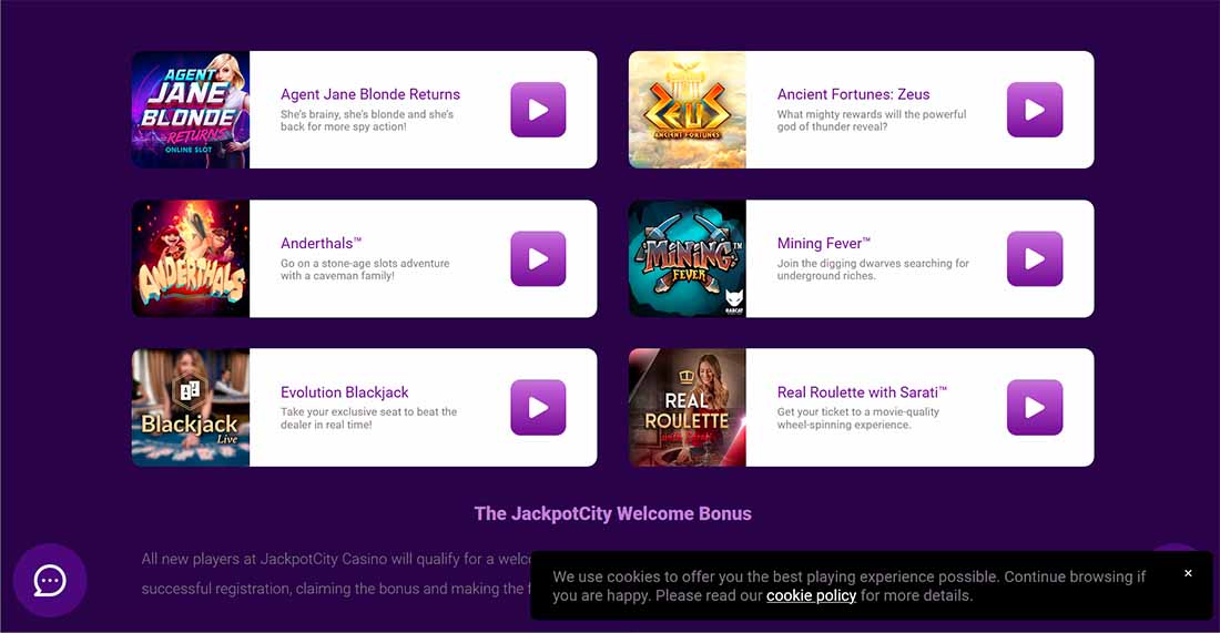 jackpotcity casino games